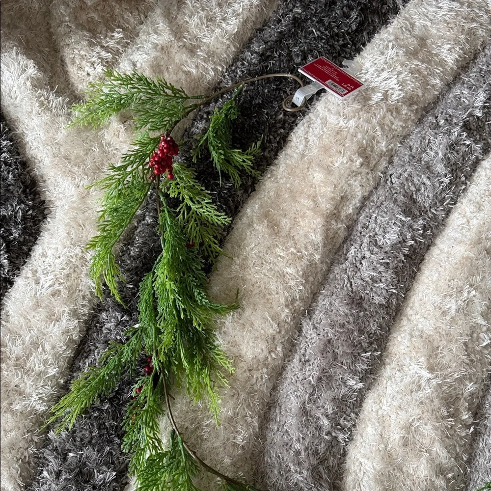 Faux Garland with Red Berry Accents